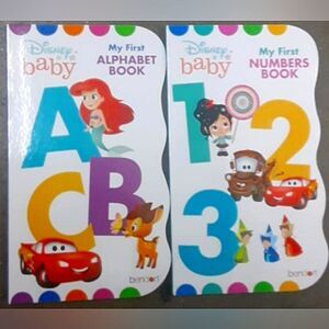 New Disney Baby My First Alphabet and Numbers Board Book Set